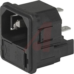 1 pcs - Schurter C14 Snap-In IEC Connector Male, 10A, 250 V, Fuse Size 5 x 20mm