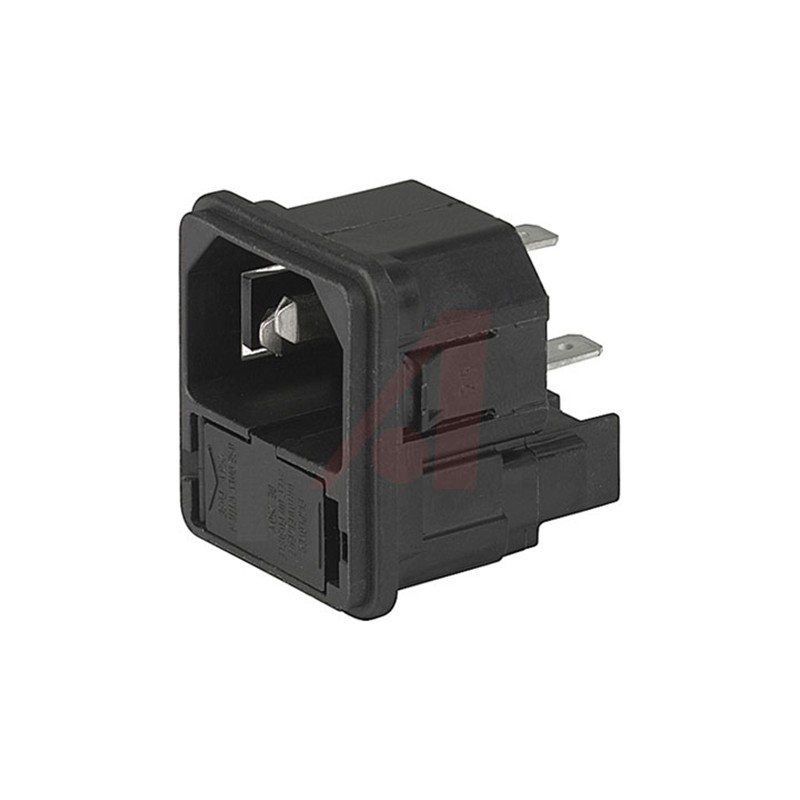 1 pcs - Schurter C14 Snap-In IEC Connector Male, 10A, 250 V, Fuse Size 5 x 20mm
