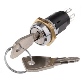 1 pcs - Key Switch, DPDT, 1 A @ 24V ac dc / 115V ac 2-Way Random-Key