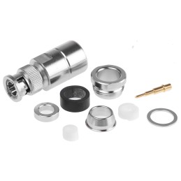 1 pcs - Telegartner, Plug Cable Mount BNC Connector, 75Ω, Clamp Termination, Straight Body