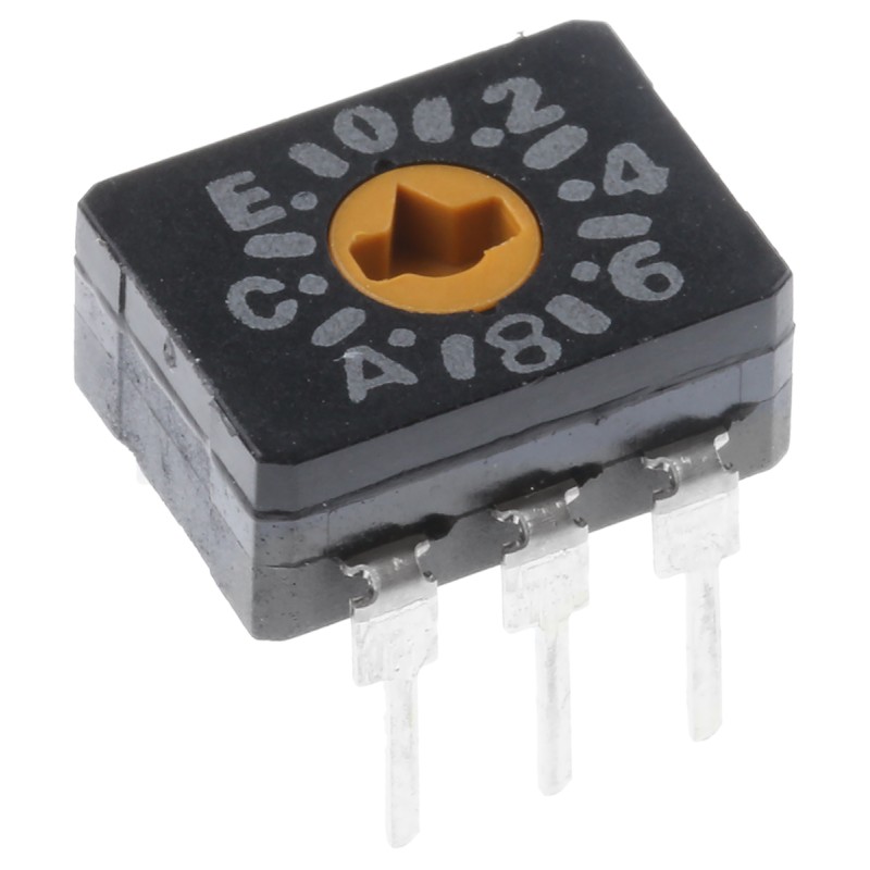 1 pcs - Omron 16 Way Through Hole DIP Switch, Rotary Flush Actuator