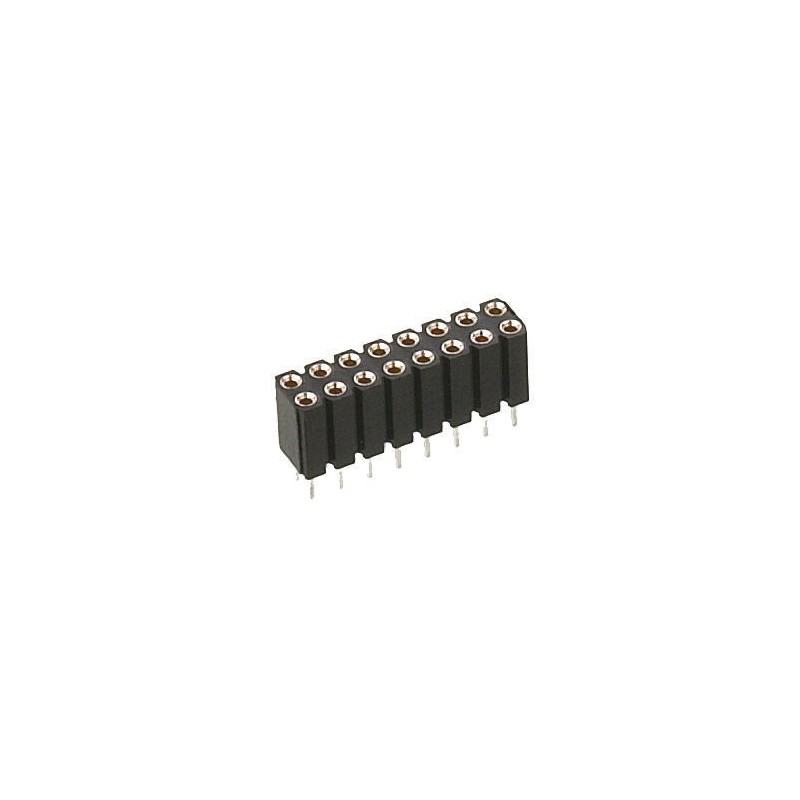 125 pcs - Preci-Dip 803 Series Straight PCB Mount PCB Socket, 18-Contact, 2-Row, 2.54mm Pitch, Solder Termination