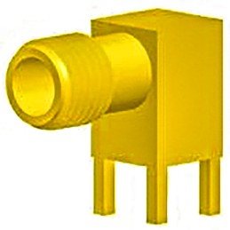 1 pcs - Amphenol RF, jack PCB Mount SMA Connector, 50Ω, Solder Termination, Right Angle Body