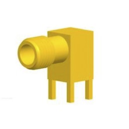 1 pcs - Amphenol RF, jack PCB Mount SMA Connector, 50Ω, Solder Termination, Right Angle Body