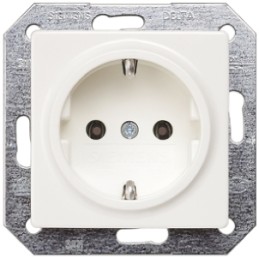 1 pcs - Siemens White 1 Gang Plug Socket, 16A, Type F - German Schuko, Indoor Use
