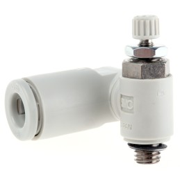 1 pcs - SMC AS Series Threaded Flow Regulator, M5 x 0.8 Male Inlet Port x M5 x 0.8 Male Outlet Port x 6mm Tube Outlet Port