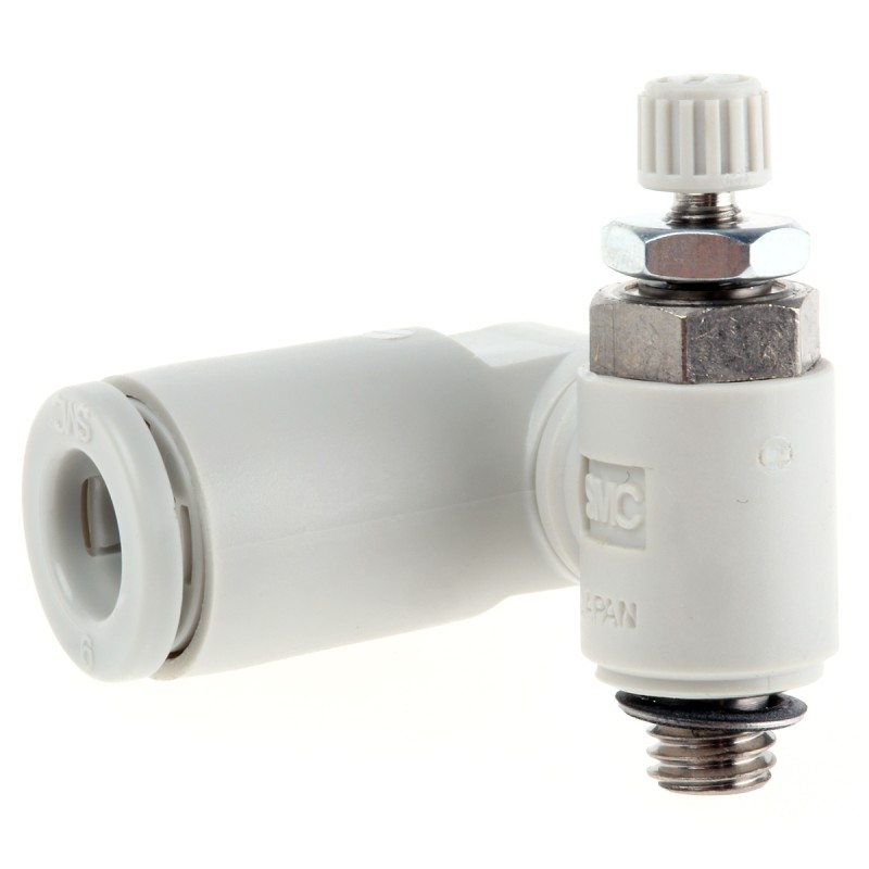 1 pcs - SMC AS Series Threaded Flow Regulator, M5 x 0.8 Male Inlet Port x M5 x 0.8 Male Outlet Port x 6mm Tube Outlet Port