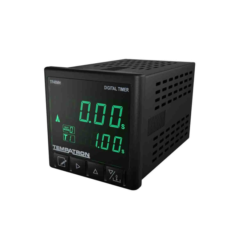 1 pcs - Tempatron Panel Mount Timer Relay, 7 - 24V ac, 2-Contact, 9 time ranges from 99.99 s - 9999h,