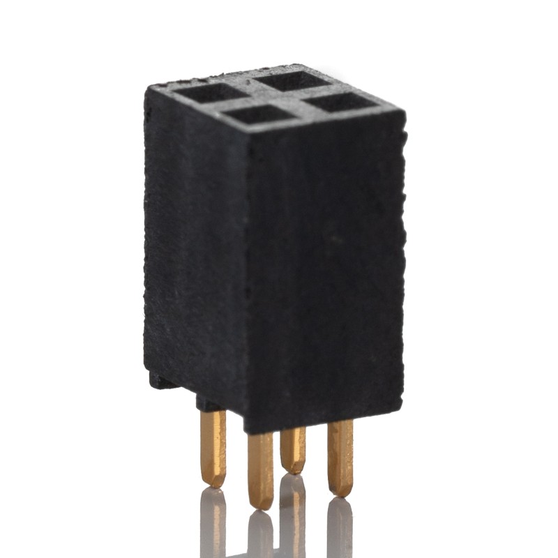1 pcs - Samtec SSW Series Straight Through Hole Mount PCB Socket, 4-Contact, 2-Row, 2.54mm Pitch, Solder Termination
