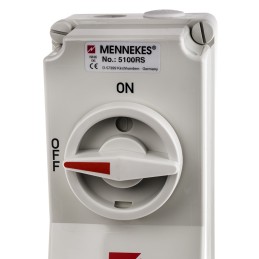 1 pcs - MENNEKES Switchable IP44 Industrial Interlock Socket 3P+E, Earthing Position 6h, 16A, 400 V