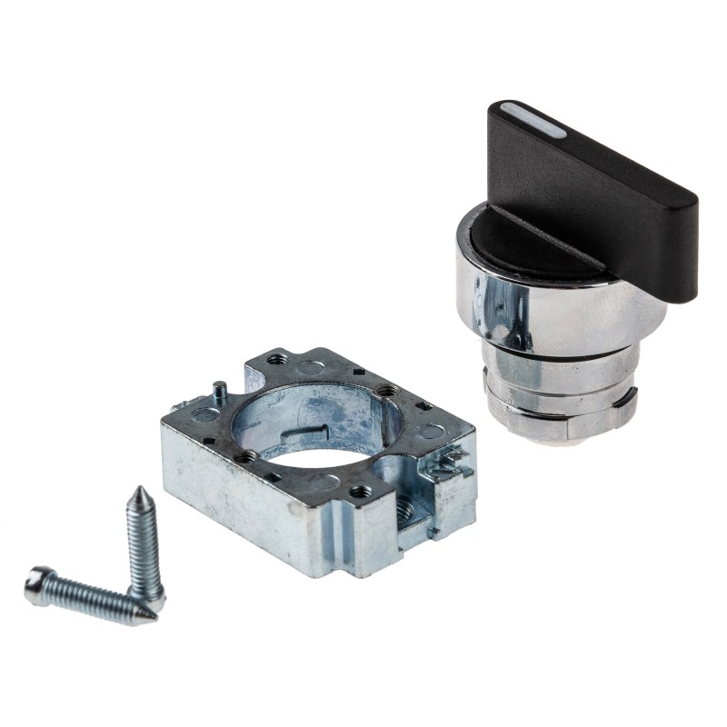 1 pcs - RS PRO 3 Position Selector Switch Head, 22mm Cutout, Black Handle