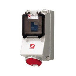 1 pcs - MENNEKES IP44 Industrial Interlock Socket 3P+N+E, 16A, 415 V