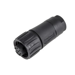 1 pcs - Amphenol Industrial Circular Connector, 6 + PE Contacts, Cable Mount, Socket, IP65, IP67, Ecomate Series