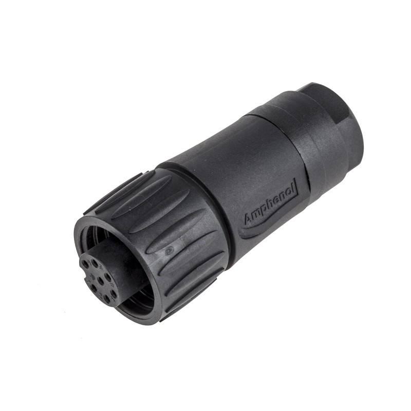 1 pcs - Amphenol Industrial Circular Connector, 6 + PE Contacts, Cable Mount, Socket, IP65, IP67, Ecomate Series