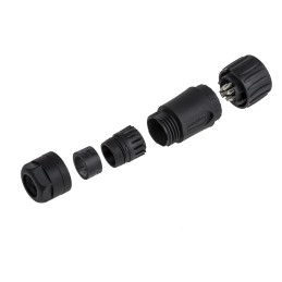 1 pcs - Amphenol Industrial Circular Connector, 6 + PE Contacts, Cable Mount, Socket, IP65, IP67, Ecomate Series