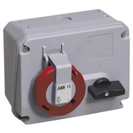 1 pcs - Amphenol Industrial Horizontal Switchable IP67 Industrial Interlock Socket 3P+E, 32A, 380 - 415 V