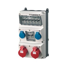 1 pcs - MENNEKES IP44 Blue, Red Wall Mount, Rated At 16A, 400 V