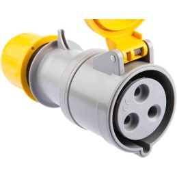 1 pcs - Scame IP44 Yellow Cable Mount 2P + E Industrial Power Socket, Rated At 32A, 110 V
