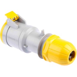 1 pcs - Scame IP44 Yellow Cable Mount 2P + E Industrial Power Socket, Rated At 32A, 110 V