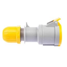 1 pcs - Scame IP44 Yellow Cable Mount 2P + E Industrial Power Socket, Rated At 32A, 110 V