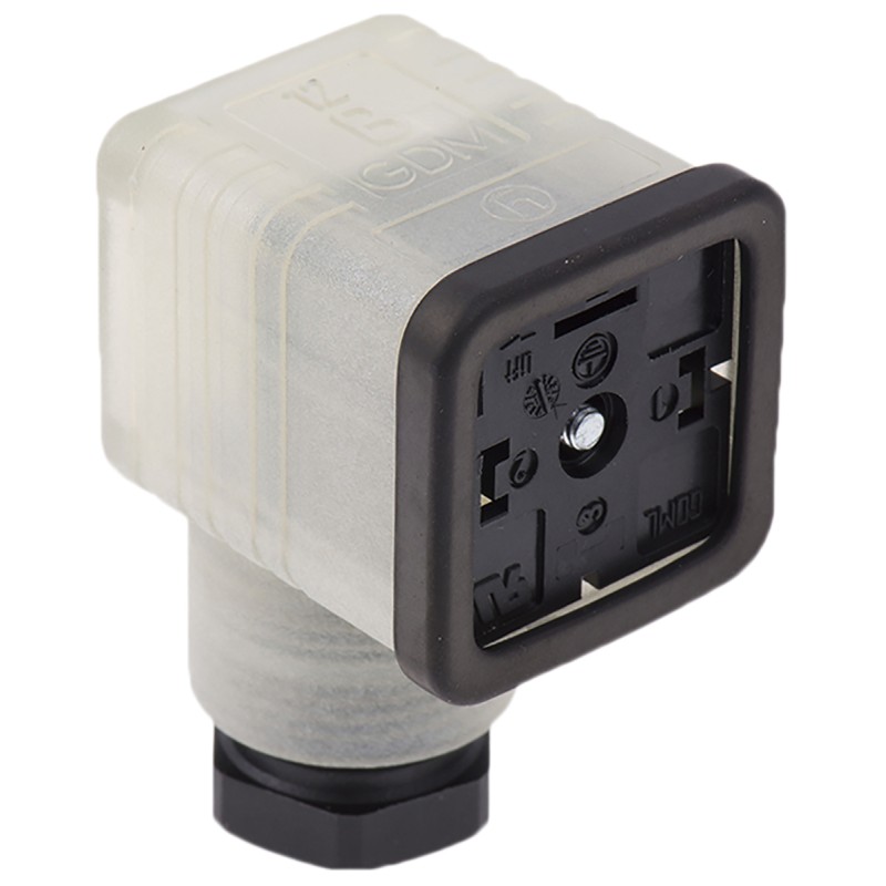 1 pcs - Hirschmann GDML 2P+E DIN 43650 A, Female Solenoid Valve Connector, with Indicator Light, 120 V ac/dc Voltage