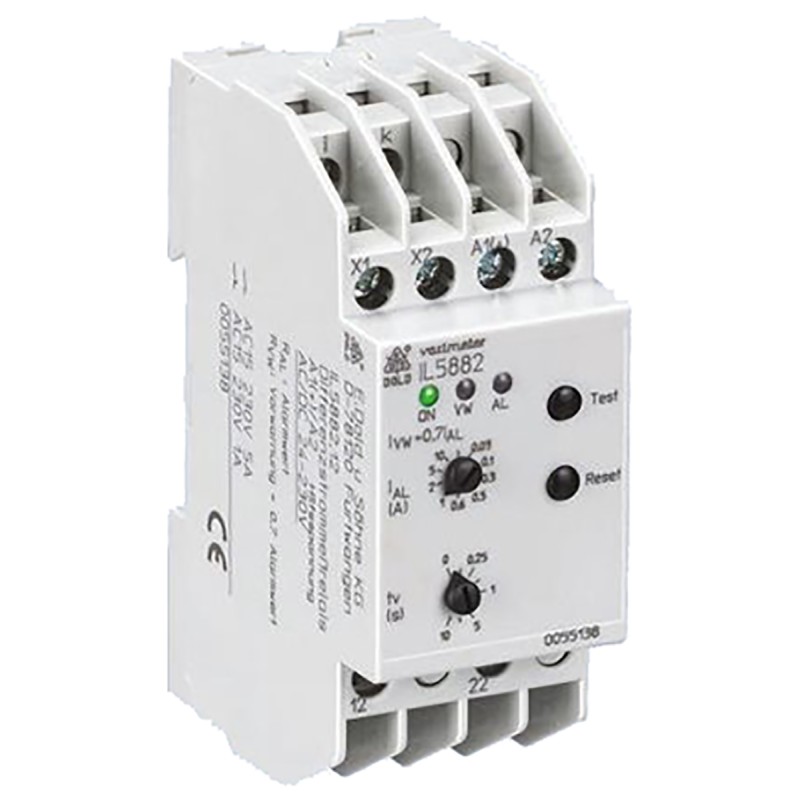 1 pcs - Dold Current Monitoring Relay, DPDT, DIN Rail