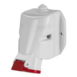 1 pcs - Scame IP67 Red Wall Mount 3P + E Industrial Power Socket, Rated At 64A, 415 V