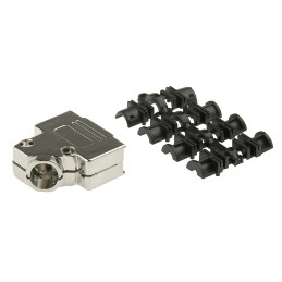 1 pcs - MH Connectors MHD45PK Series ABS Angled D Sub Backshell, 15 Way, Strain Relief