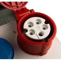 1 pcs - MENNEKES IP44 Blue, Red Wall Mount Socket, Rated At 16A, 230 V, 400 V