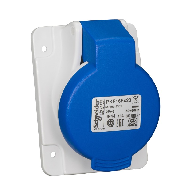 1 pcs - Schneider Electric IP44 Angled, Rated At 16A, 200 - 250 V