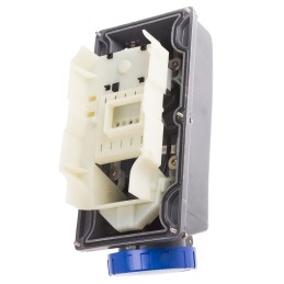 1 pcs - Scame IP67 Blue Panel Mount 2P + E Right Angle Industrial Power Socket, Rated At 32A, 230 V