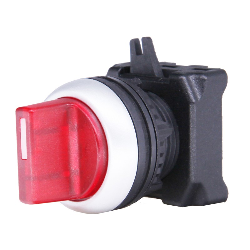 1 pcs - RS PRO 3 Position Selector Switch Head, 22mm Cutout, Red Handle
