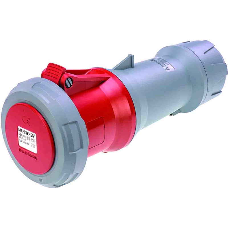 1 pcs - MENNEKES, PowerTOP IP67 Red Cable Mount 3P + E Industrial Power Socket, Rated At 125A, 400 V