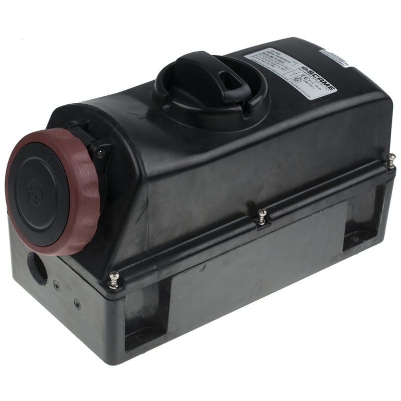 1 pcs - Scame IP66 Red Surface Mount 3P + E Power Connector Socket ATEX, IECEx, Rated At 16A, 380 - 415 V