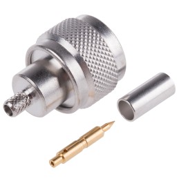 1 pcs - Radiall, Plug Cable Mount N Connector, 50Ω, Crimp Termination, Straight Body