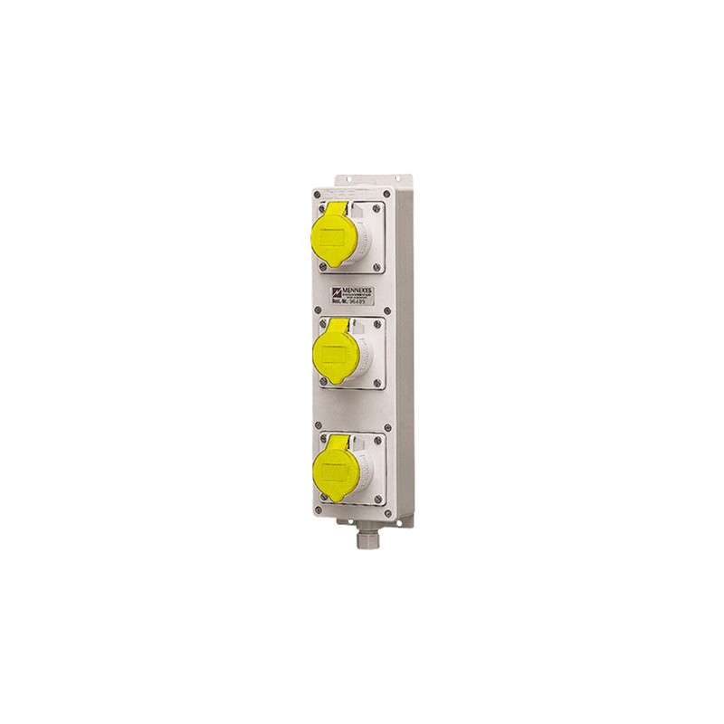 1 pcs - MENNEKES IP44 Yellow Wall Mount, Rated At 16A, 110 V
