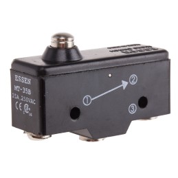 1 pcs - RS PRO Plunger Micro Switch, Screw Terminal, 15 A @ 250 V ac, SP-CO