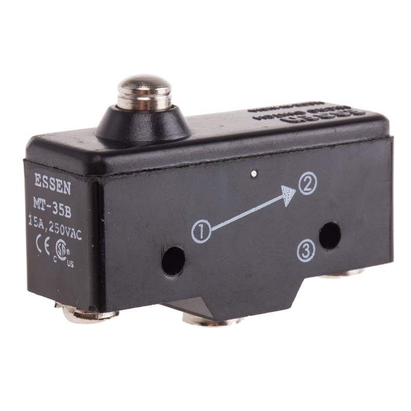 1 pcs - RS PRO Plunger Micro Switch, Screw Terminal, 15 A @ 250 V ac, SP-CO