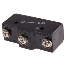 1 pcs - RS PRO Plunger Micro Switch, Screw Terminal, 15 A @ 250 V ac, SP-CO