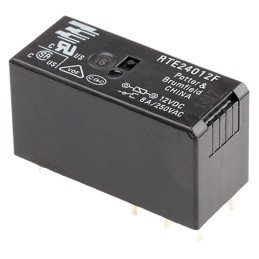 1 pcs - TE Connectivity PCB Mount Power Relay, 12V dc Coil, 8A Switching Current, DPDT