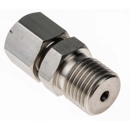 1 pcs - RS PRO Thermocouple Compression Fitting for Use with Thermocouple, 1/4 BSPP, 3mm Probe, RoHS Compliant Standard
