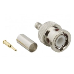2 pcs - Amphenol RF BNC Series, Plug Cable Mount BNC Connector, 50Ω, Crimp Termination, Straight Body
