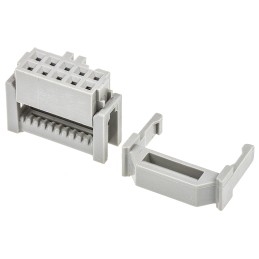 10 pcs - 3M 891 Series Right Angle Cable Mount PCB Socket, 10-Contact, 2-Row, 2.54mm Pitch, IDT Termination