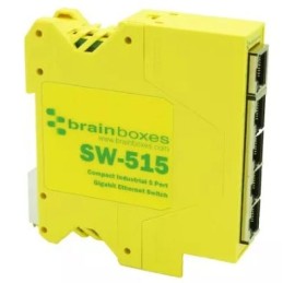 1 pcs - Brainboxes DIN Rail Mount Ethernet Switch, 5 RJ45 Ports, 1000Mbit/s Transmission, 5 - 30V dc