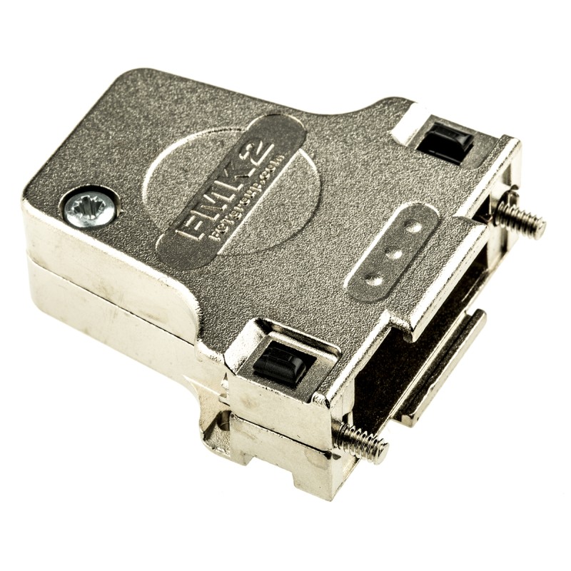 1 pcs - FCT from Molex FMK Series Die Cast Zinc Angled D Sub Backshell, 15 Way, Strain Relief