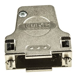1 pcs - FCT from Molex FMK Series Die Cast Zinc Angled D Sub Backshell, 15 Way, Strain Relief