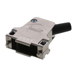 1 pcs - FCT from Molex FMK Series Die Cast Zinc Angled D Sub Backshell, 15 Way, Strain Relief