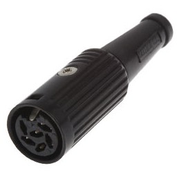 1 pcs - Deltron 6 Pole Din Socket, DIN 41524, DIN 45322, DIN 45326, DIN 45327, DIN 45329, 2A, 34 V ac/dc, Screw Lock, Female,