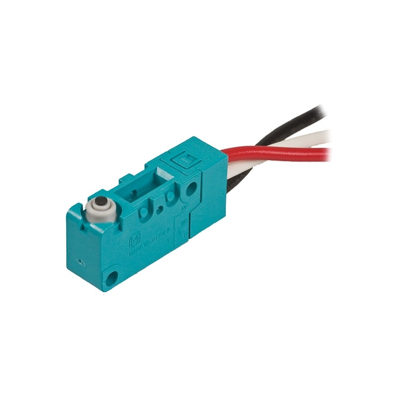 1 pcs - Panasonic Pin Plunger Micro Switch, Pre-wired Terminal, 3 A @ 250 V ac, SP-CO, IP67