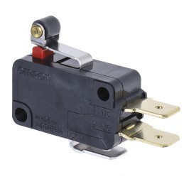 1 pcs - Omron Short Roller Lever Micro Switch, Tab Terminal, 16 A @ 250 V ac, SPDT, IP40